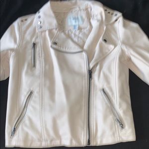 Cream colored leather jacket
